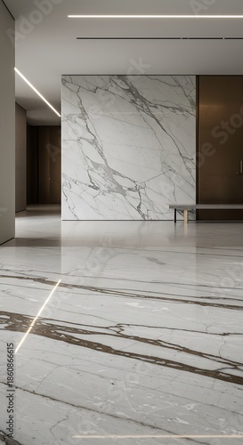 Marble Hallway: Modern Architecture, Striking Lines & Texture.