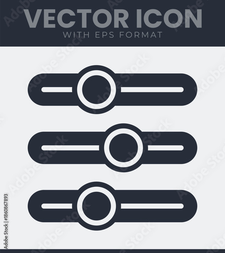 Settings sliders icon for user interface design control panel adjustment levels preferences configuration options toggle switches web mobile. Vector illustration