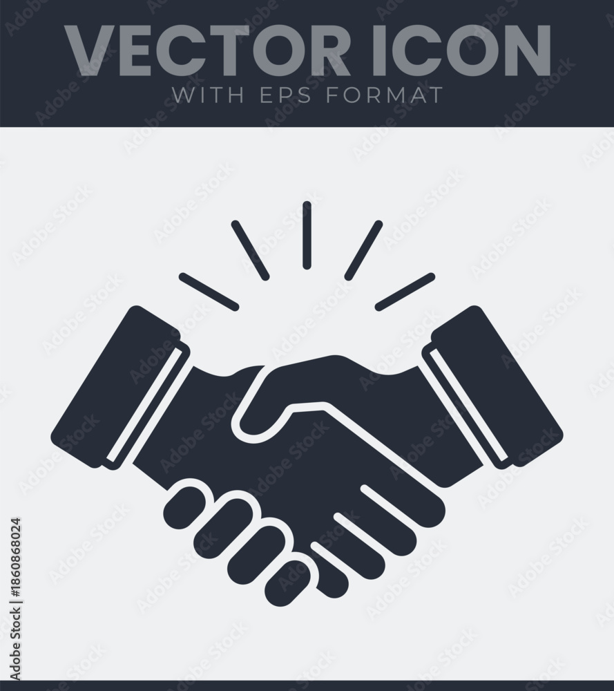 Obraz premium Professional business handshake icon representing partnership agreement success cooperation deal and teamwork between two partners in a flat black silhouette. Vector illustration