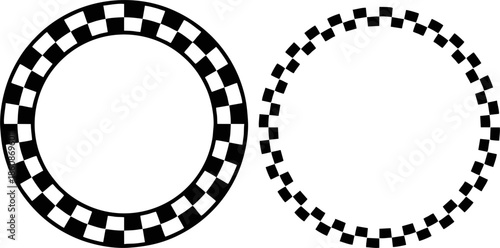 Checkered Circle Racing Frame Vector

