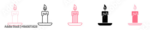 Candlelight Icon Set Multiple Style Collection