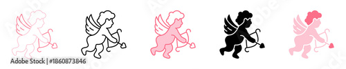 Cupid Icon Set Multiple Style Collection