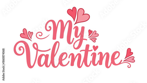 Sweet Valentine's Day message with hearts and elegant typography