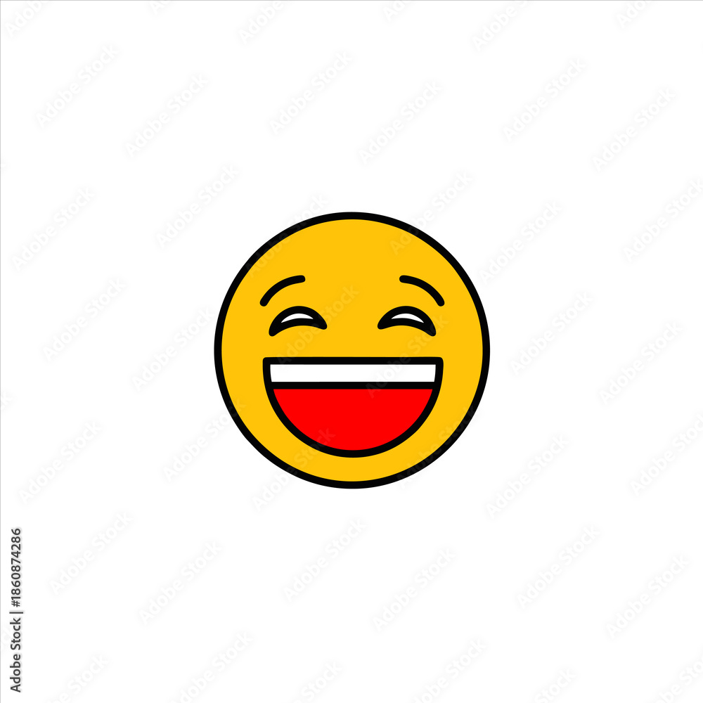 Fototapeta premium A winking face with a wide grin.