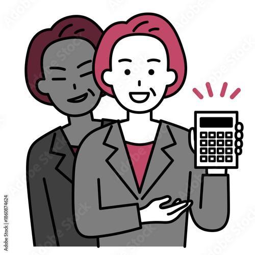 悪徳業者の中年のスーツの女性