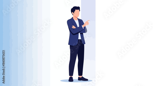 Professional Man in Formal Attire Engaged in Thoughtful Discussion or Presentation