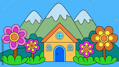 Charming cottage in a mountain garden