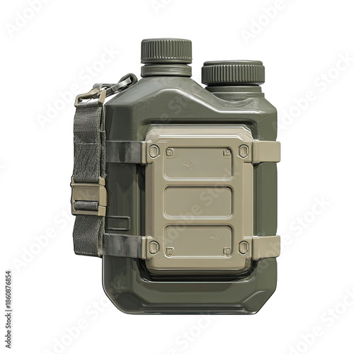 Military-style canteen with strap and rugged design