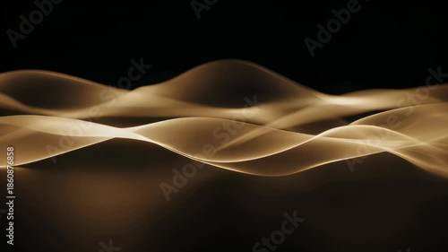 Golden Sand Dunes Waving in Darkness.