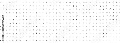 Fading triangle halftone gradient texture. Abstract geometric background. Tech triangular halfton gradation pattern. Vanishing mosaic arrow wallpaper for poster, banner, booklet. Vector backdrop