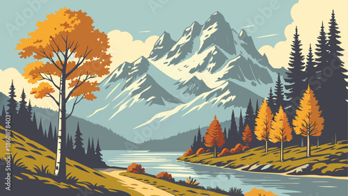 Autumn mountain landscape
