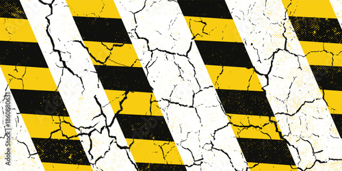 Warning tape with yellow and black diagonal stripes. illustration eps 10