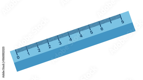 Blue Plastic Ruler Measurement Tool.