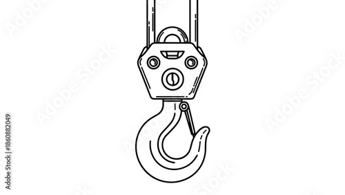 Crane Hook with Lifting Equipment Attachment.