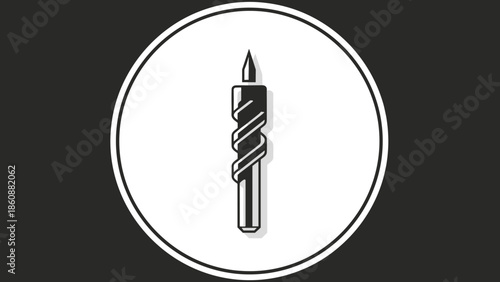 Drill Bit Icon Graphic Design Element.
