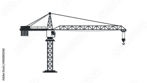 Crane Machinery Heavy Industry Equipment Illustration.