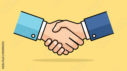 Two People Shaking Hands Illustration.
