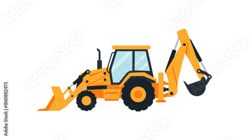 Yellow Backhoe Loader Heavy Machinery Equipment 1.