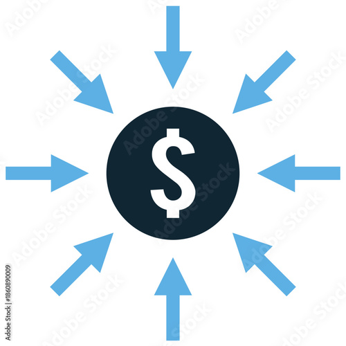 Fundraising icon vector for charity campaigns. Ideal for illustrating money collection, donation drives, non-profit goals, and financial aid support.