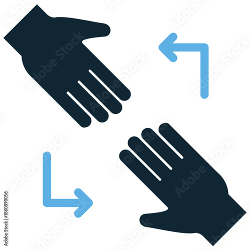 Help each other icon vector for teamwork concepts. Ideal for illustrating collaboration, mutual support, partnership, community unity, and social bonding.