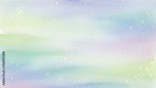 Pastel colored background with sparkling particles and soft gradient hues of blue green purple