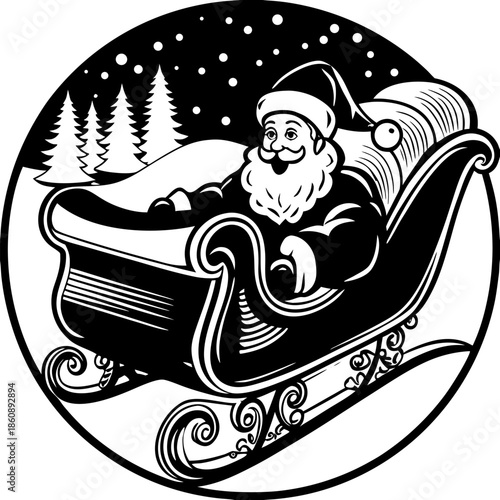 Vintage Santa Sleigh Ride