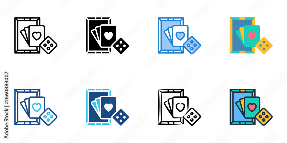 Fototapeta premium Family Gamea icons set multiple style collection. Editable stroke 