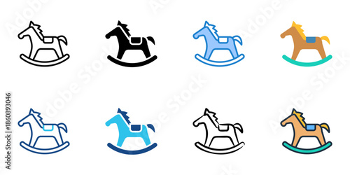 Toys icons set multiple style collection. Editable stroke 
