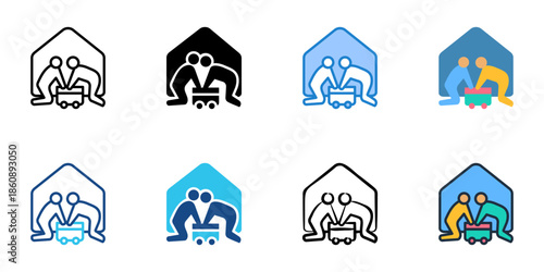 Playroom icons set multiple style collection. Editable stroke 
