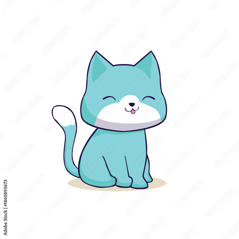 Obraz premium cartoon, animal, cat, vector, pet, domestic, kitty, art, feline, funny, pets, illustration, animals, character, cute, kitten, painting, design, drawing, tail, happy, fun, smile, fur, mammal