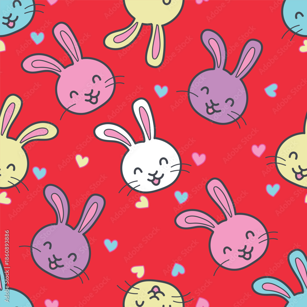 Fototapeta premium seamless pattern with rabbits