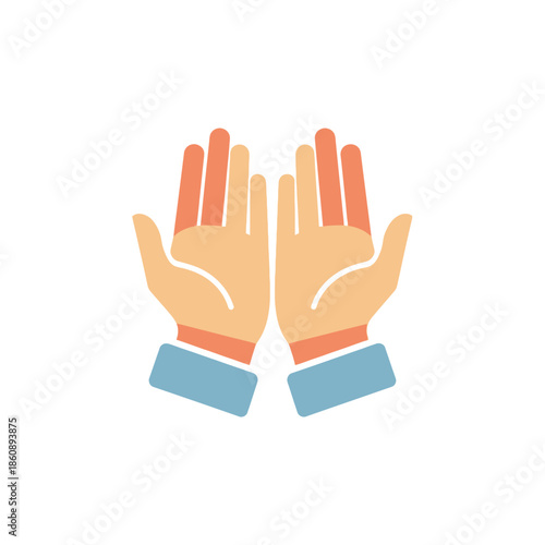 Hands up in a gesture of refusal or rejection