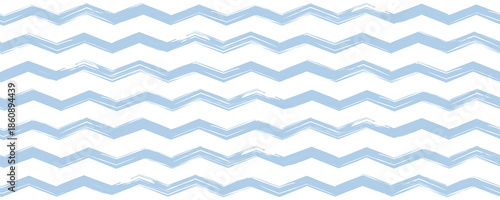 Baby wavy pattern. Zigzag print kids background. Hand drawn watercolor sea design. Cute and modern nursery. Vector illustration.
