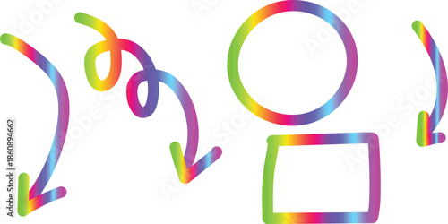 Colorful Rainbow Gradient Wavy Line Art Vector Design