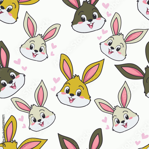 seamless pattern with rabbits