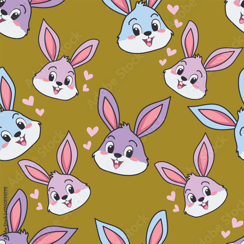 seamless pattern with rabbits