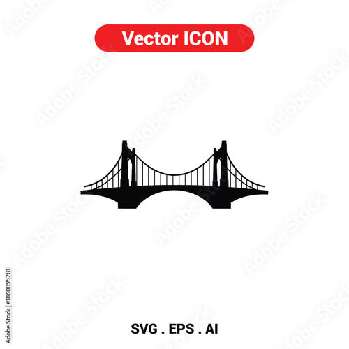 Vector icon of Golden Gate Bridge standing proudly with a minimalist aesthetic