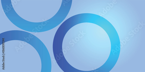 Abstract background with three overlapping blue circular rings on a light blue gradient.