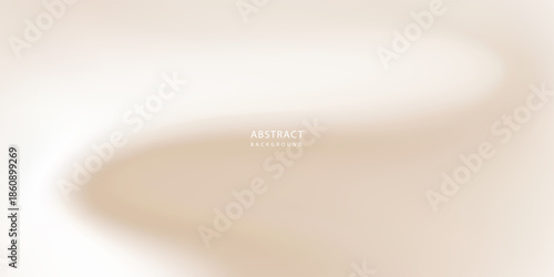 Smooth beige gradient background. Soft neutral liquid wallpaper. Universal nude color texture for banner, flyer, presentation. Abstract blurred backdrop cover. Vector illustration.