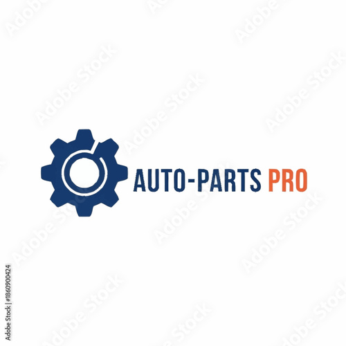 Auto parts logo with gear and professional branding elements.