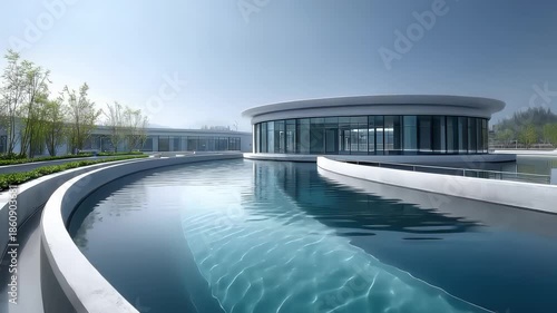 The Beauty of Modern Urban Planning with Lakeside Circular Architecture