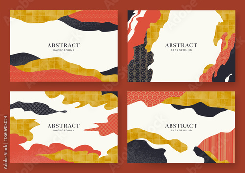 和柄と抽象的な形の背景コレクション