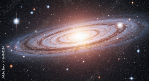 Spiral galaxy in deep space