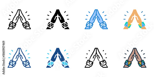 Tradition icons set multiple style collection. Editable stroke 
