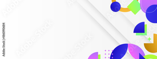 Geometric pattern of shapes with varied bright colors