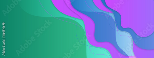 Green blue and purple abstract shapes layers nicely together