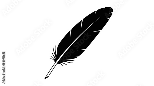 Classic black quill pen silhouette symbolizing writing and creativity