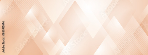 Abstract peach colored geometric shapes with halftone effects