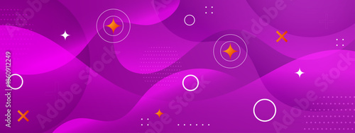 Modern abstract background has shapes dots stars circles and plus signs