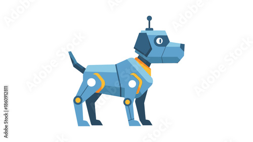 Futuristic Blue Robot Dog Companion Advanced Technology Companion